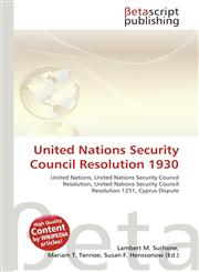 United Nations Security Council Resolution 1930,6135122576,9786135122572