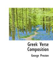 Greek Verse Composition,1110465505,9781110465507