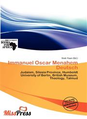 Immanuel Oscar Menahem Deutsch,6137084213,9786137084212
