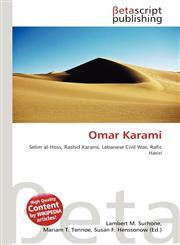 Omar Karami,613508948X,9786135089486