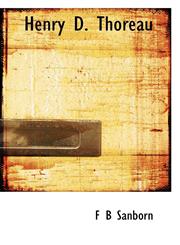 Henry D. Thoreau,1117085597,9781117085593