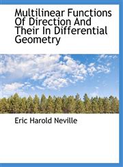 Multilinear Functions Of Direction And Their In Differential Geometry,1116193892,9781116193893