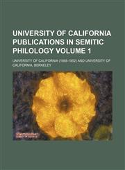 University of California publications in Semitic philology Volume 1,1130444783,9781130444780