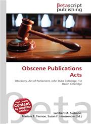 Obscene Publications Acts,6131005524,9786131005527