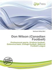 Don Wilson (Canadian Football),613496462X,9786134964623