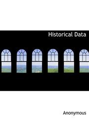 Historical Data,1140107933,9781140107934