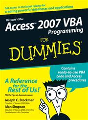 Access 2007 VBA Programming For Dummies,0470046538,9780470046531