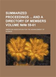 Summarized proceedings  and a directory of members Volume №№ 59-61,1236446976,9781236446978