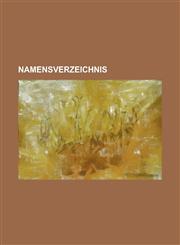Namensverzeichnis,1234405687,9781234405687