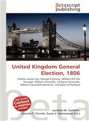 United Kingdom General Election, 1806,613505211X,9786135052114