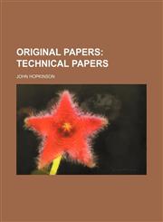 Original Papers;  Technical papers,1236598865,9781236598868