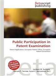 Public Participation in Patent Examination,6134789747,9786134789745