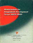 Memorandum for Bangladesh Development Forum, 2002-2003