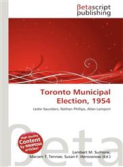 Toronto Municipal Election, 1954,6134502448,9786134502443