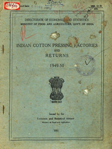 Indian Cotton Pressing Factories and Returns - 1949-50