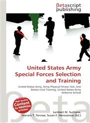 United States Army Special Forces Selection and Training,6134749117,9786134749114