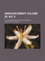 Announcement Volume 20,,1153965542,9781153965545