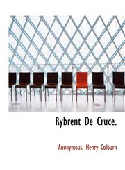 Rybrent De Cruce.,114050102X,9781140501022