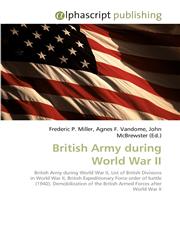 British Army During World War II,6130071124,9786130071127