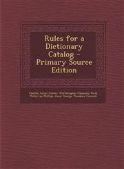 Rules for a Dictionary Catalog,1289898421,9781289898427