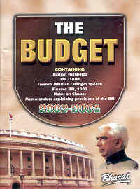 The Budget, 2003-2004 Containing Budget Highlights, Tax Tables, Finance Minister's Budget Speech, Finance Bill - 2003, Notes on Clauses, Memorandum Explaning Provisions of the Bill