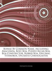 Articles On Boinae By Common Name, including Anaconda, Rosy Boa, Puerto Rican Boa, Boa Constrictor, Rubber Boa, Erycinae, Titanoboa, Epicrates Chrysogaster,1243424915,9781243424914