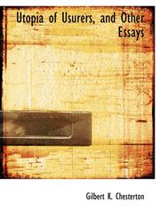 Utopia of Usurers, and Other Essays,1117965155,9781117965154