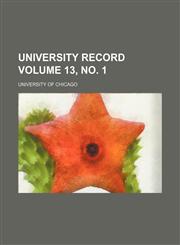 University record Volume 13, no. 1,1153198908,9781153198905