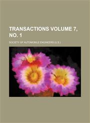 Transactions Volume 7, no. 1,1152076442,9781152076440