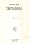 Progress Report of Departmental Research Support University Grants Commission, New Delhi, August, 1983 December, 1985