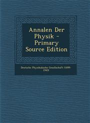 Annalen Der Physik - Primary Source Edition,1295764717,9781295764716