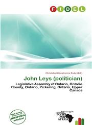 John Leys (politician),6200472742,9786200472748