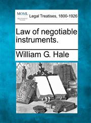 Law of negotiable instruments.,1240192746,9781240192748