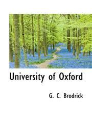 University of Oxford,1110474075,9781110474073
