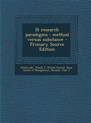 Is Research Paradigms Method Versus Substance - Primary Source Edition,1294721259,9781294721253