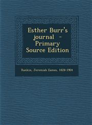 Esther Burr's Journal,1287678262,9781287678267