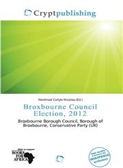 Broxbourne Council Election, 2012,6201201610,9786201201613