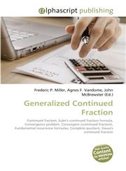 Generalized Continued Fraction,6130085494,9786130085490