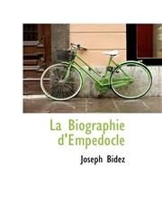 La Biographie d'Empédocle,1113092599,9781113092595