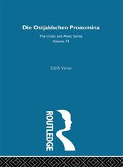 Ostjakischen Pronomina 1st Edition,070070874X,9780700708741