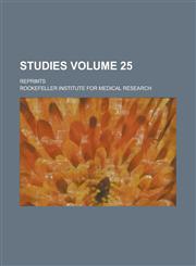 Studies; Reprints Volume 25,1236877993,9781236877994