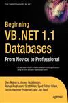 Beginning VB .Net 1.1 Databases From Novice to Professional,1590593588,9781590593585