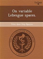 On variable Lebesgue spaces.,1249063965,9781249063964