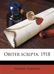 Obiter scripta, 1918,1178122700,9781178122701