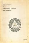 The University of Agricultural Sciences, Hebbal, Bangalore Sixteenth Annual Report for the Period from 1st April 1979 to 31st March - 1980