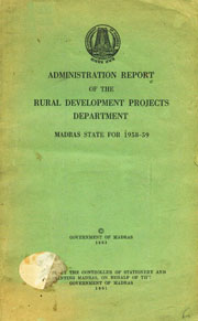 Administration Report of the Rural Development Projects Department, Madras State for 1958-59
