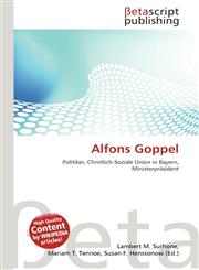 Alfons Goppel,6134733342,9786134733342
