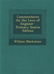 Commentaries on the Laws of England - Primary Source Edition,1293686522,9781293686522