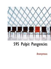 595 Pulpit Pungencies,1116282739,9781116282733