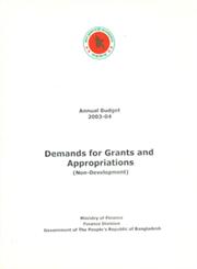 Demands for Grants and Appropriations (Non-Development) : Annual Budget, 2003-04